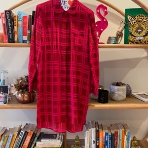 DVF silk shirt dress